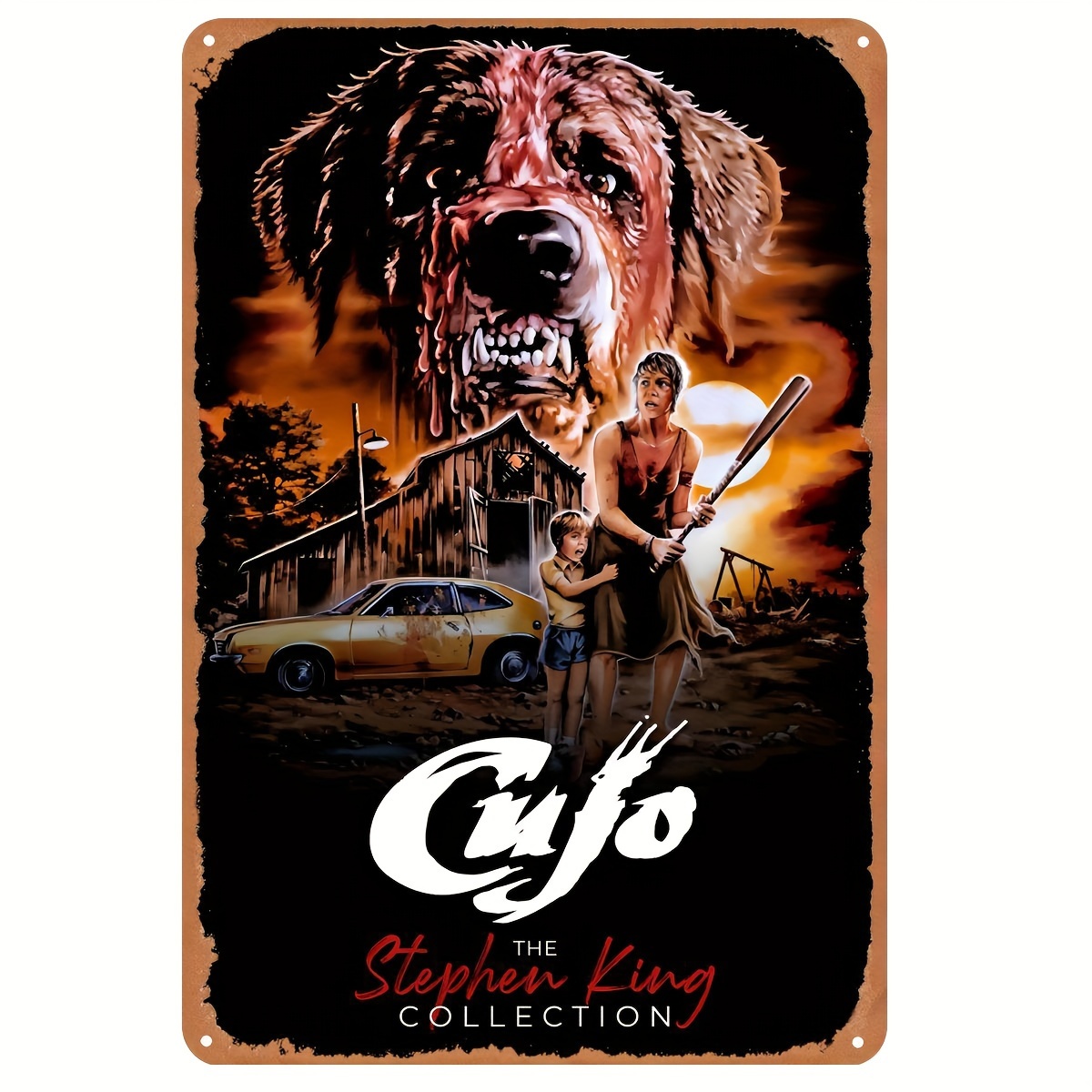 Vintage Collectible Tins - Cujo (1983) Placa de Metal Vintage
