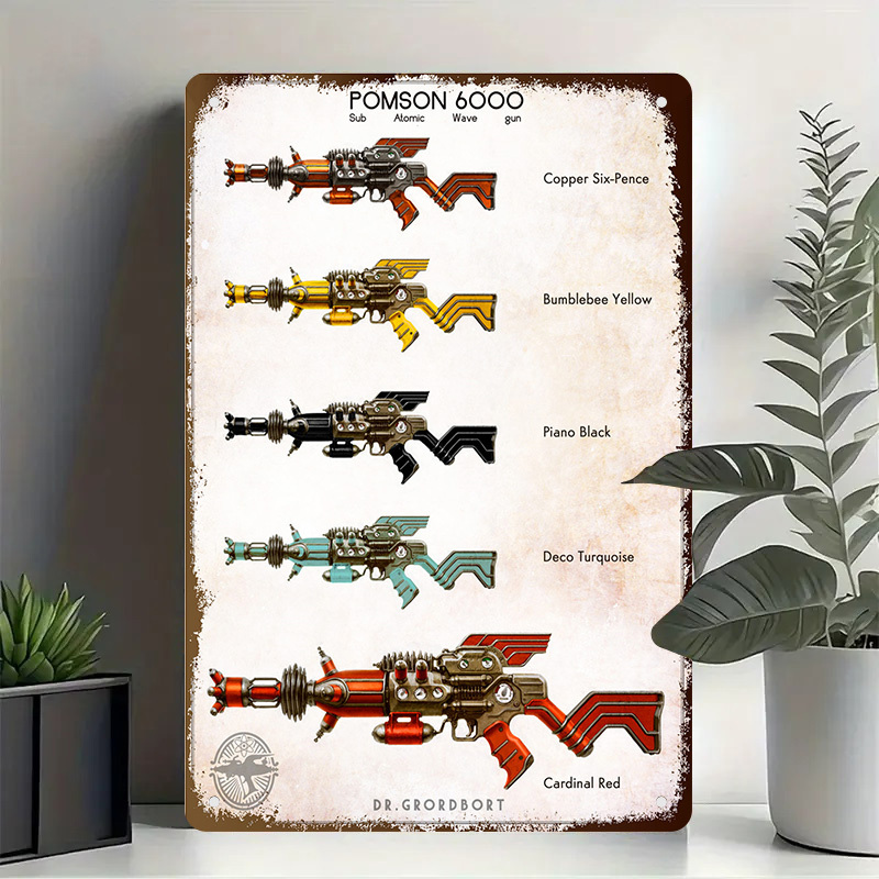 Vintage Collectible Guns - Placa de Metal Retrô Pomson 6000