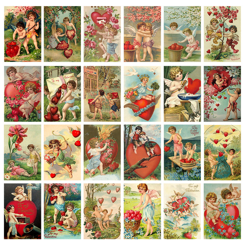 Collectible Vintage Greeting Cards - Dia dos Namorados Cartão Postal Vintage,