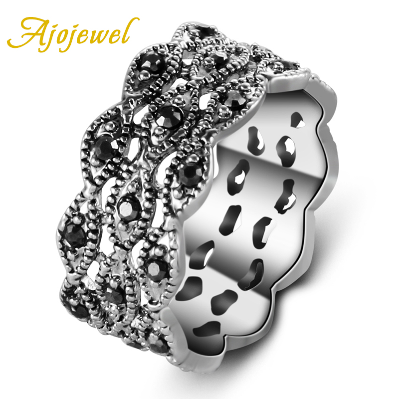 Ajojewel-3 Layer Anel Strass p - Vintage Collectible Items avaliação e preço