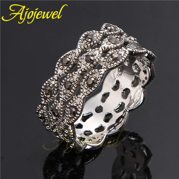 Ajojewel-3 Layer Anel Strass p - Vintage Collectible Items avaliação e preço