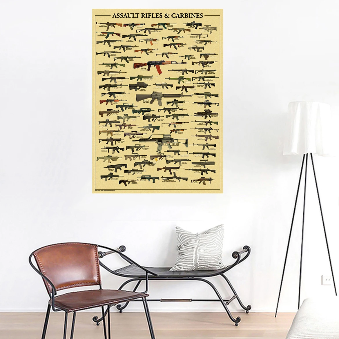 Famosa coleção de armas cartaz - Vintage Collectible Guns avaliação e preço